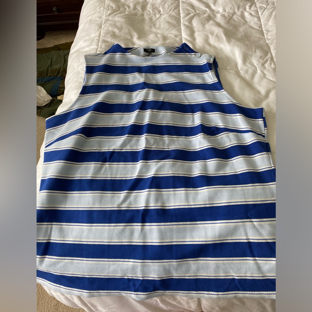 Talbots 2X striped sleeveless top